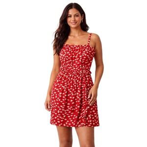 Marc by Marc‎ Jacobs Red Heart Print Ruffle Mini Dress - Size 2